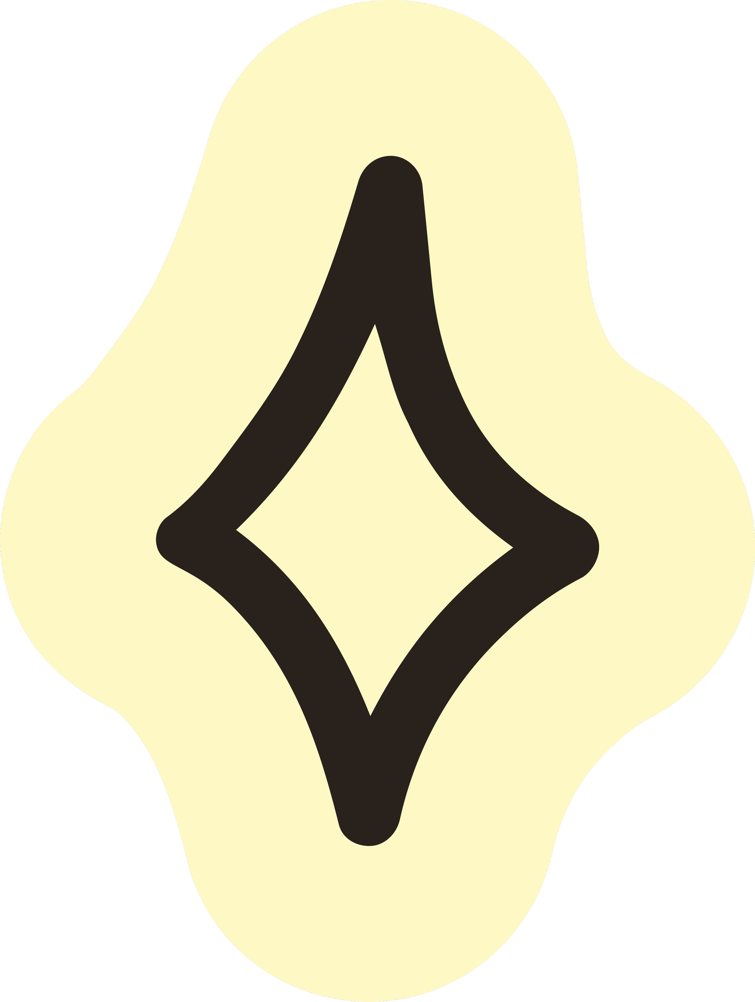 A diamond star with black outlines on a yellow background.