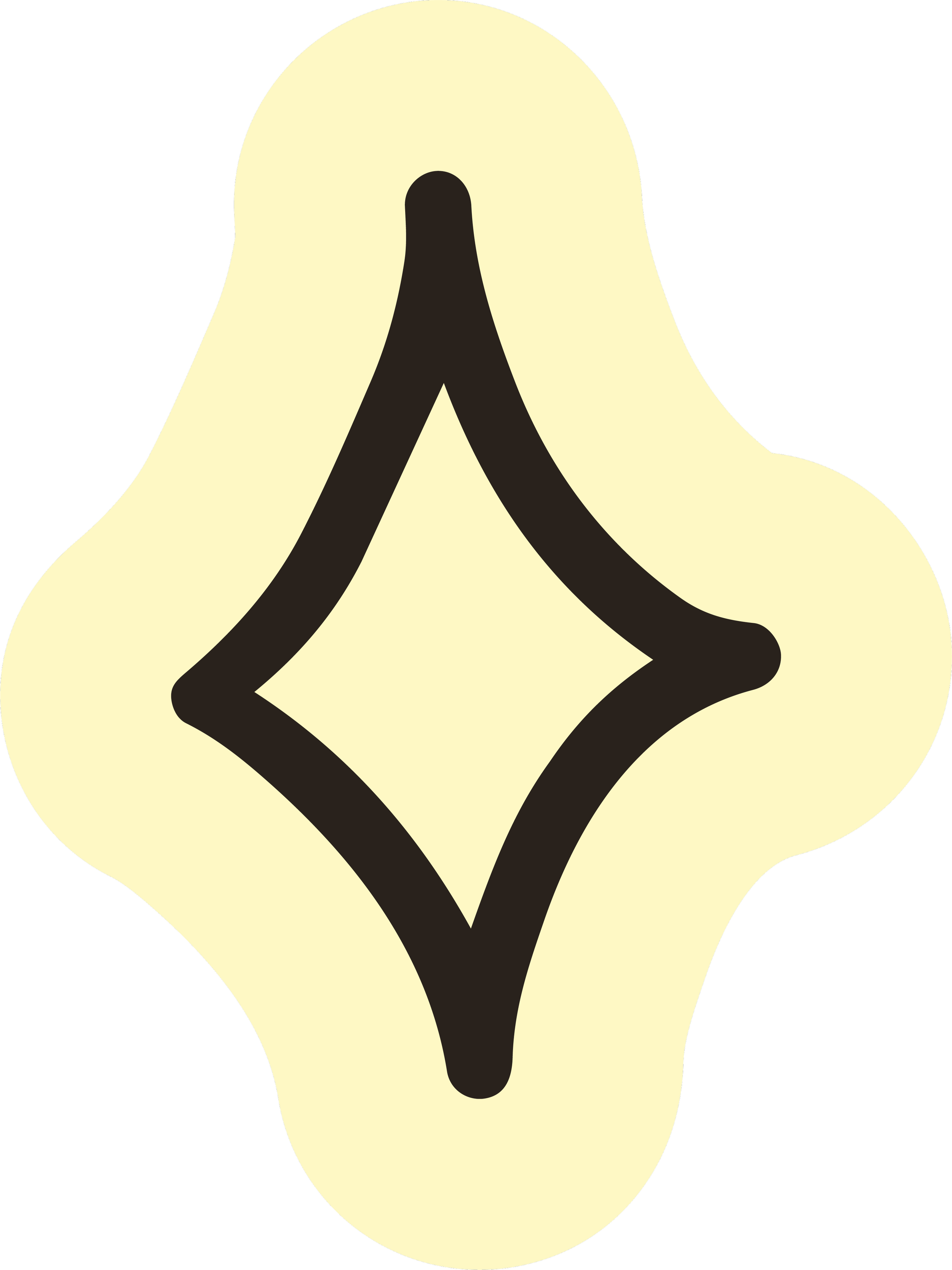 A diamond star with black outlines on a yellow background.