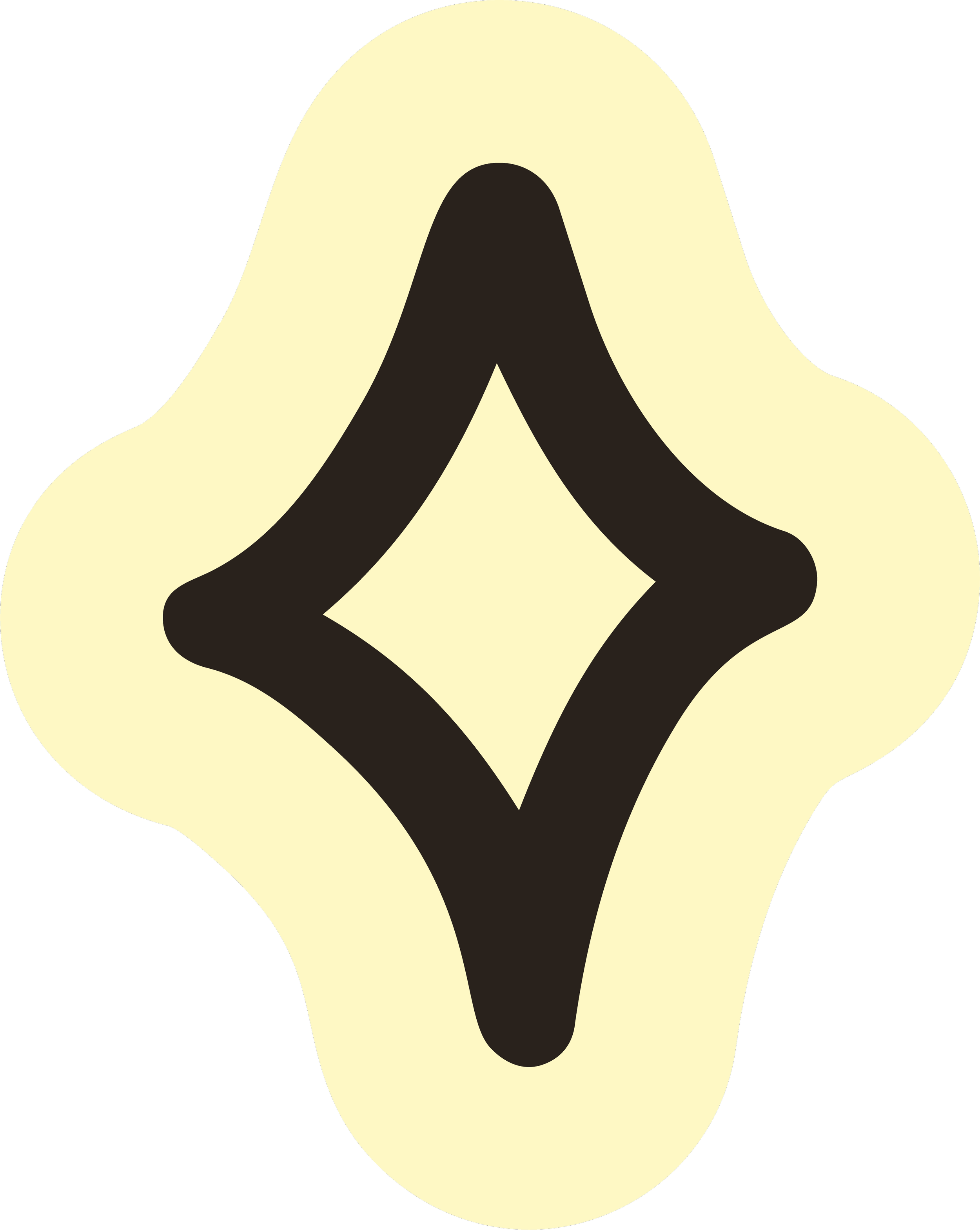 A diamond star with black outlines on a yellow background.