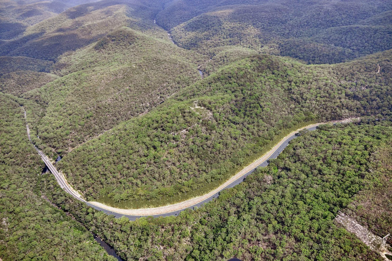 Aerial Heathcote overtaking lanes