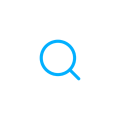 Magnifying glass icon with a blue outline
