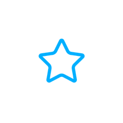 A glowing blue outline of a five-pointed star on a black background.