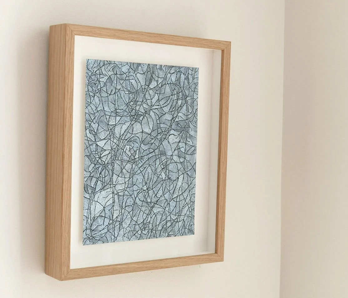 Clare Bell, winter, early morning, Macedon, 2026 – shown framed on a wall