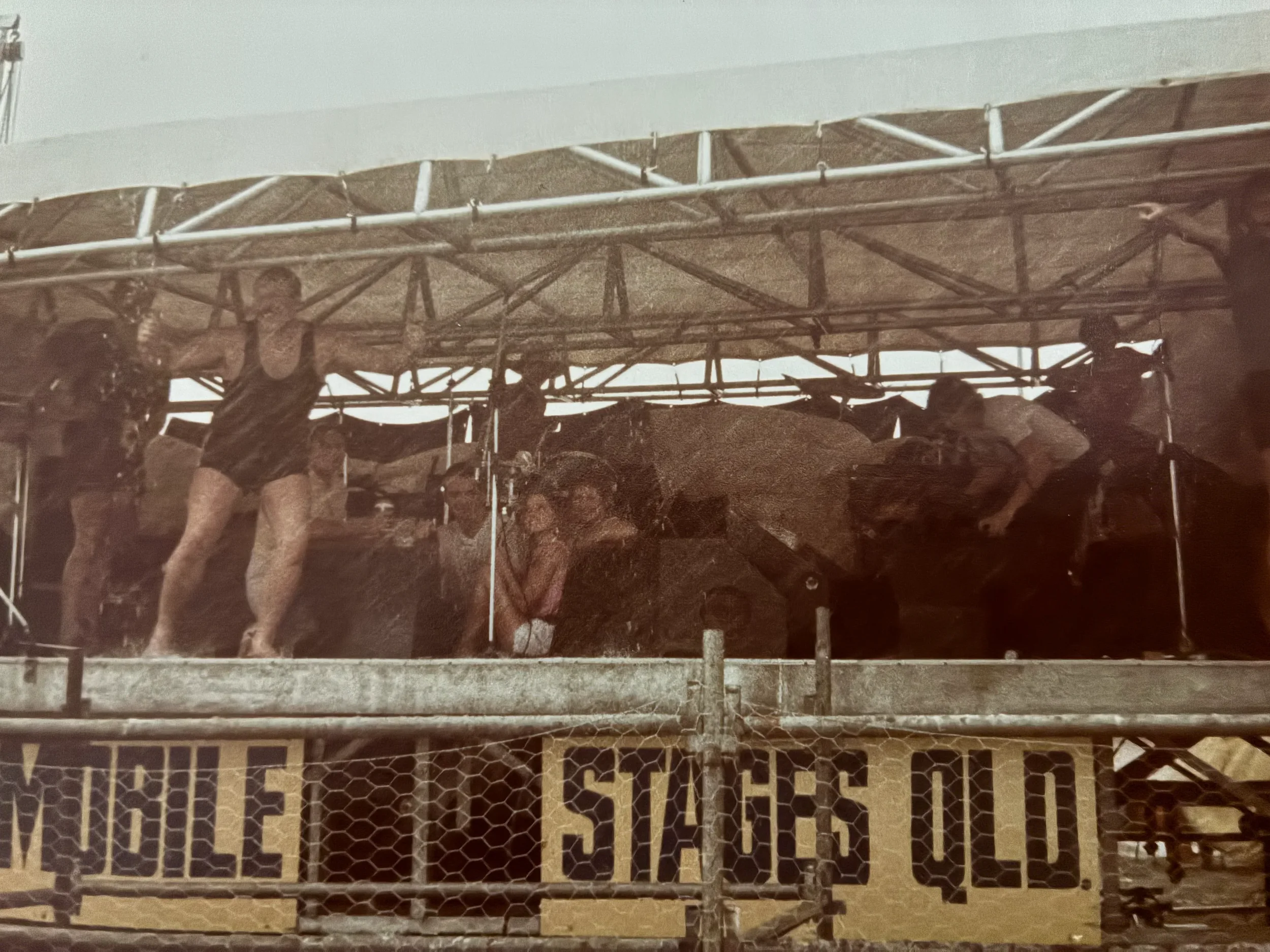 The rain comes in sideways - cancelled 1984 New Year’s Eve show in Bundaberg, Qld. 