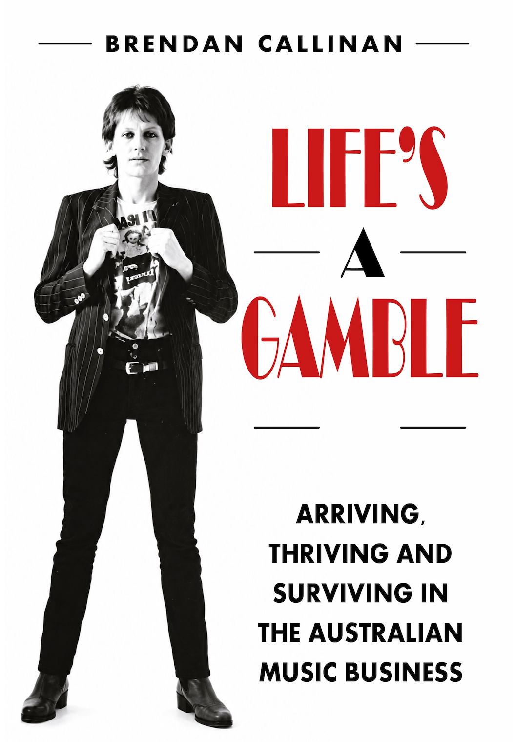 Life's A Gamble book cover featuring author and previous keyboardist of The Radiators, Brendan Callinan.