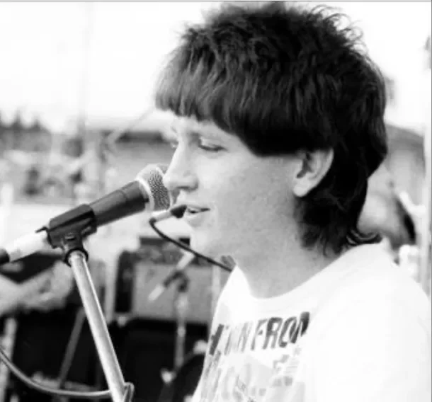 On stage at the Save the Magpies benefit concert, Lidcombe Oval, October 1983. Photo by Bob King