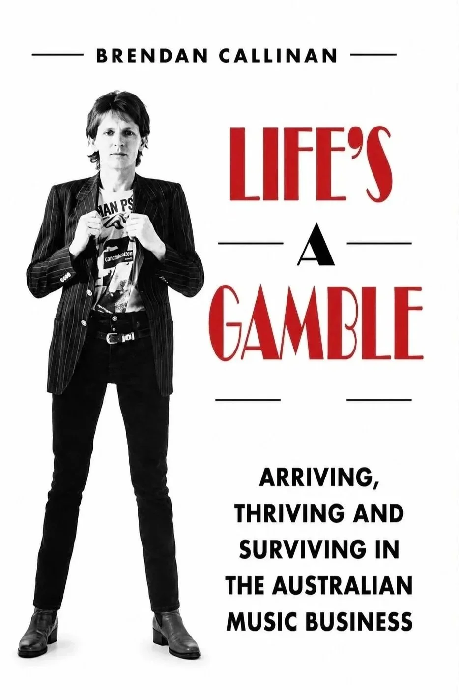 Life's A Gamble memoir cover written Brendan Callinan former keyboardist of The Radiators.