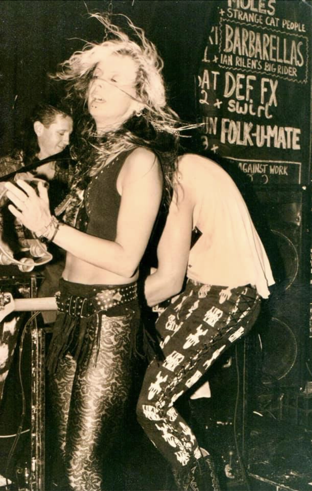 Modern Primitives on stage, Hopetoun Hotel, Sydney 1990 - BC, Nowmi Elk, Cleve Judge
