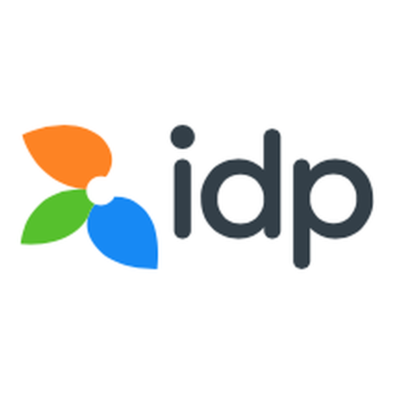 IDP logo with orange, green, and blue leaf shapes beside dark gray lowercase text