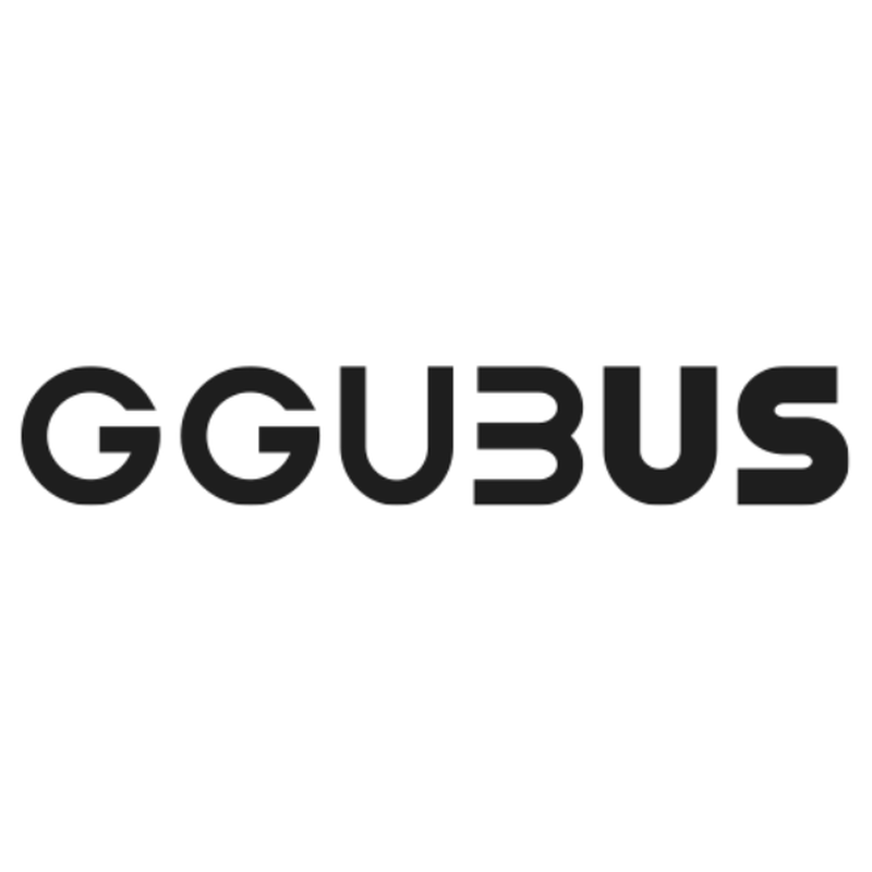 GGUBUS logo in bold black lettering inside a white circle