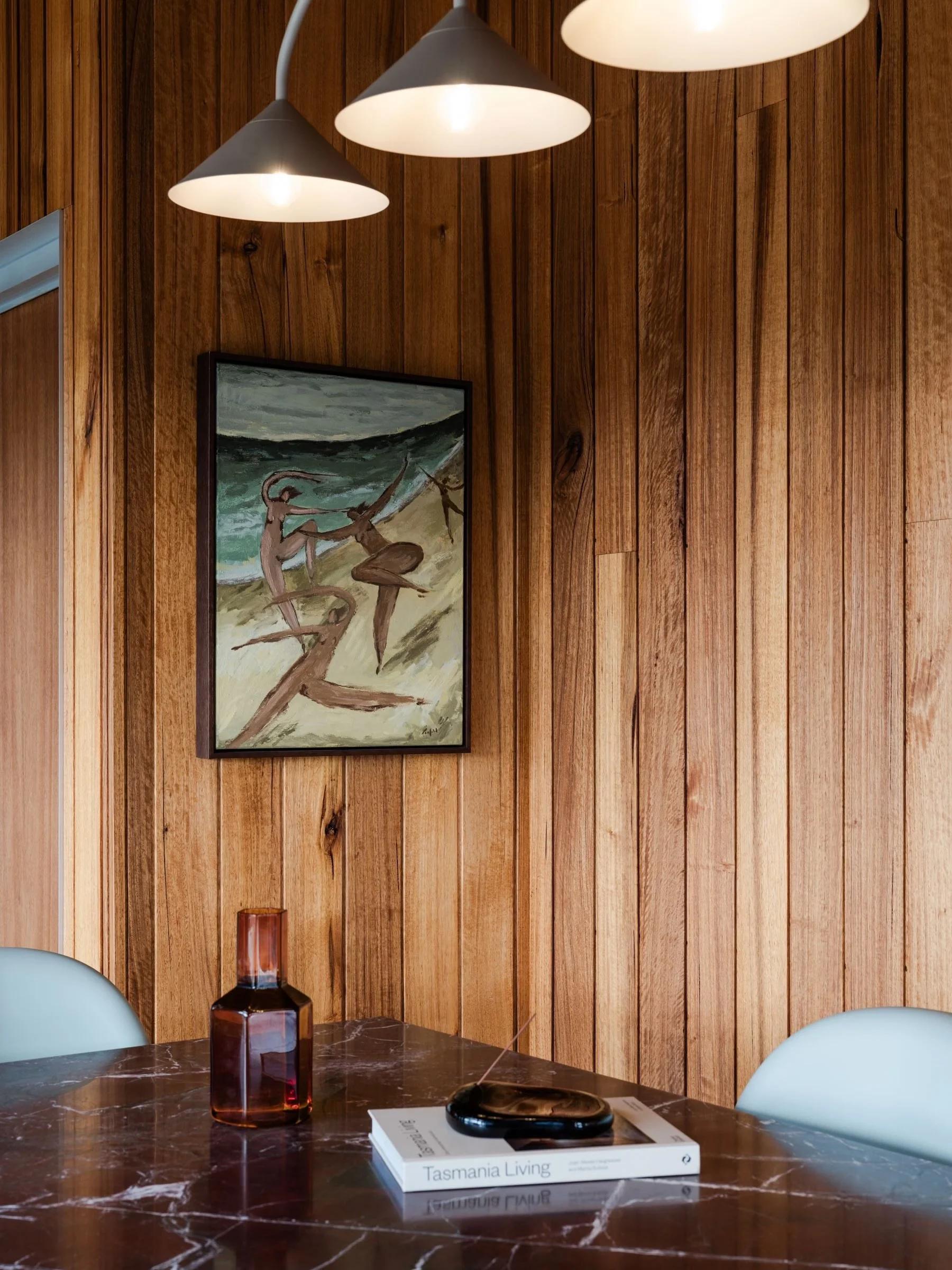 The hero of the living and dining area - an original @gabriellepenfold oil painting that felt made for this space. 

Four figures, the endless beach, and that quiet sense of escapism we wanted Threefold to evoke. 

A beautiful expression that also ca