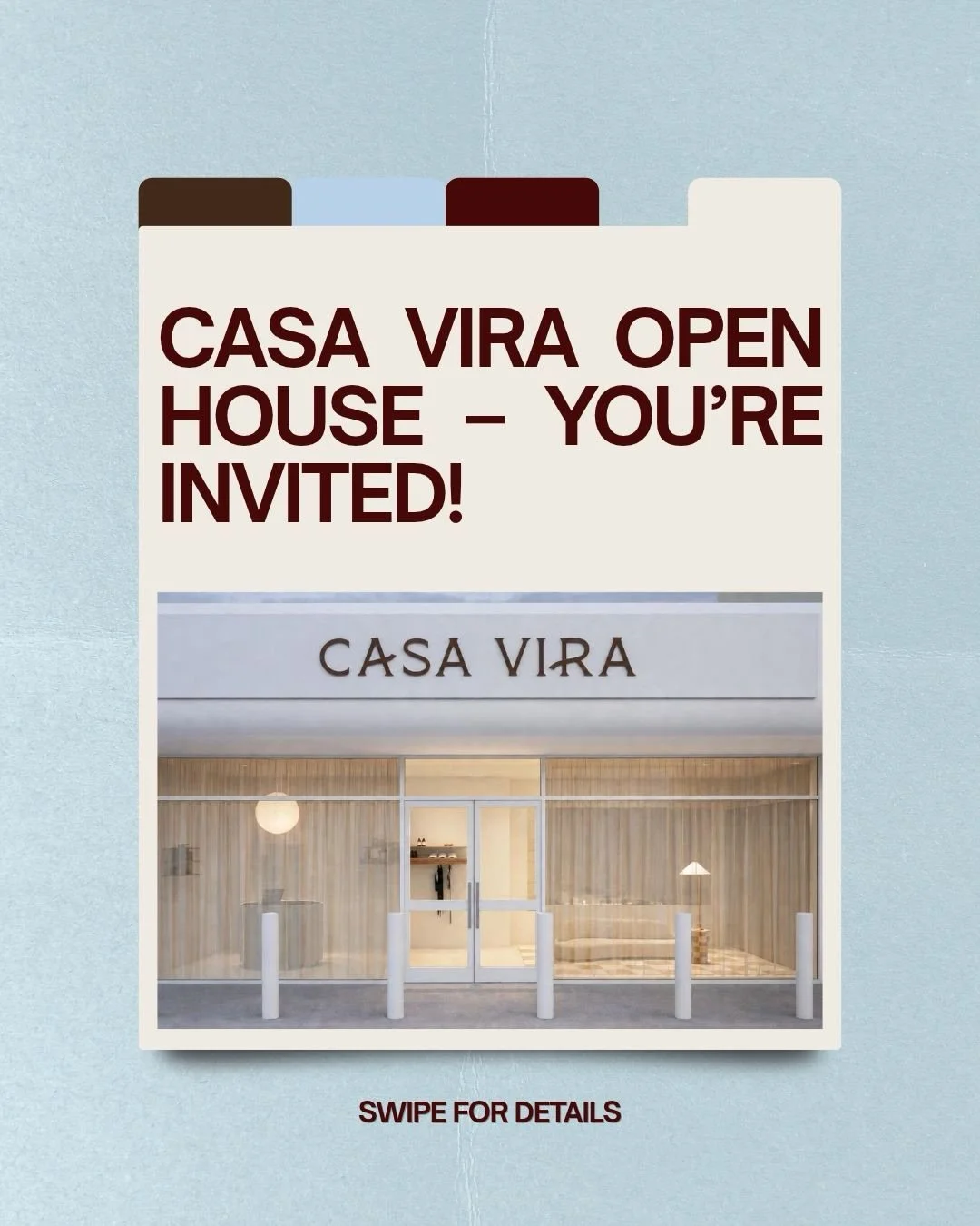 Our doors are opening, and we want YOU there 🤍

Casa Vira Open House -  Saturday 24th October, 12&ndash;3pm. Come see our new boutique studio in Osborne Park: wander through our reformer and infrared hot mat rooms, meet the instructor team, and soak