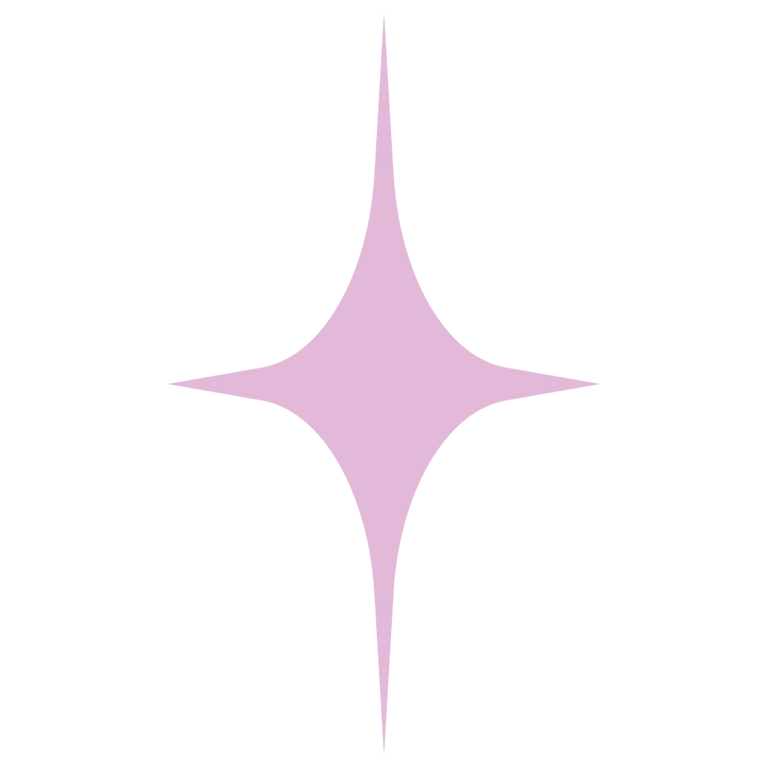 A light purple star-shaped sparkle with four pointed tips on a transparent background.