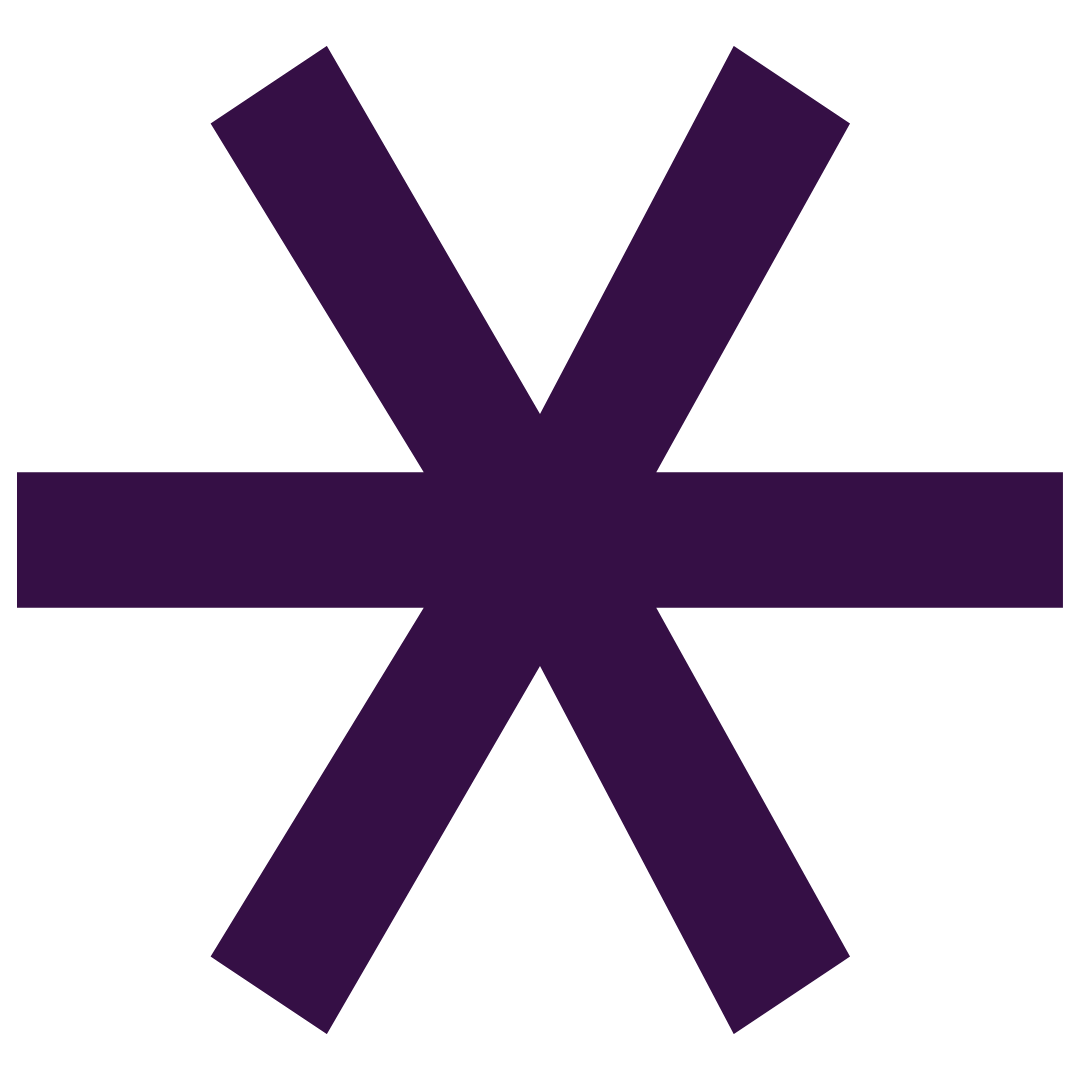 Black background with a large purple asterisk in the center.