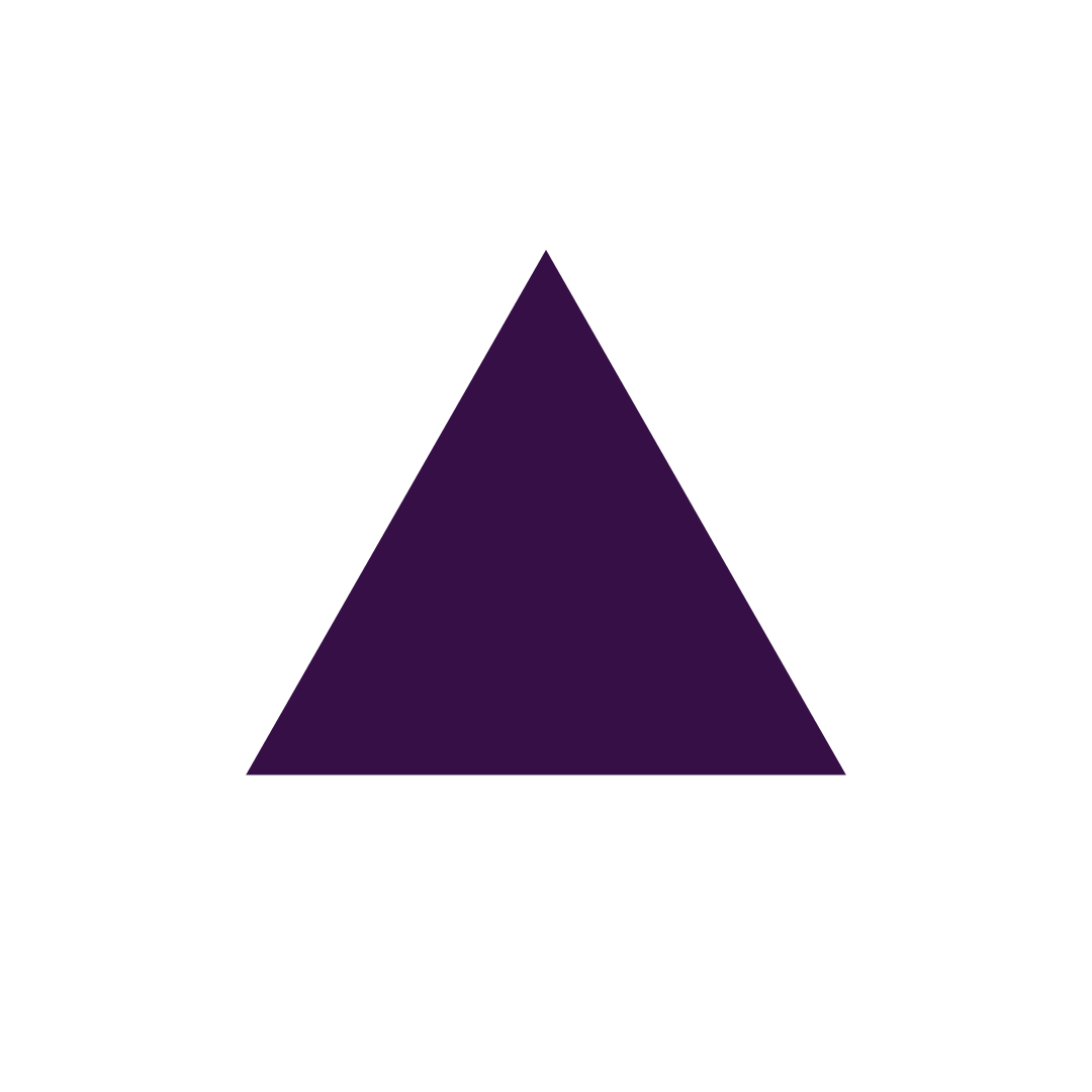 Black circle with a white background and a purple upward triangle in the center.
