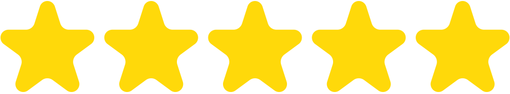Six yellow stars in a row