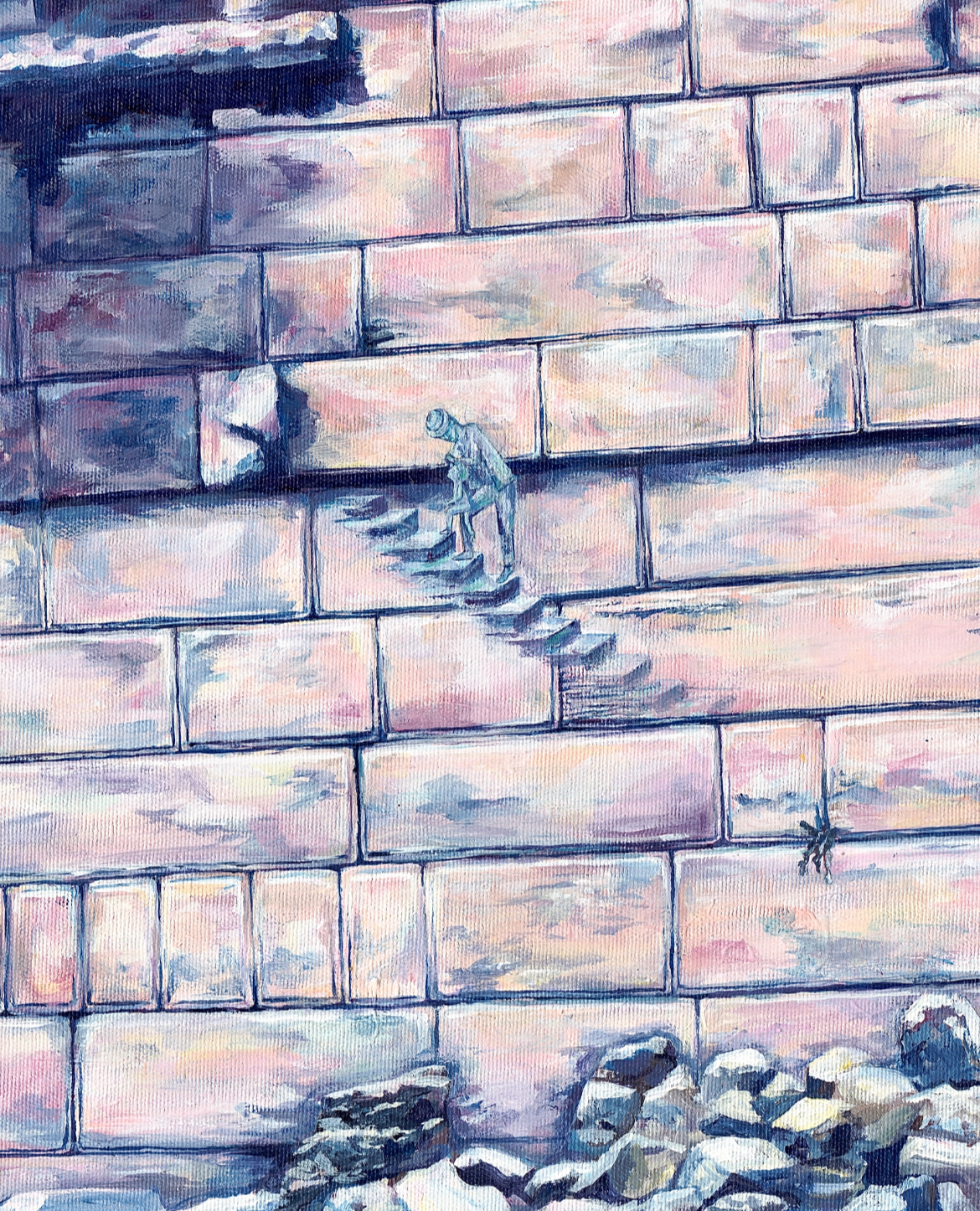"Not There Yet" modern western Wall Painting (close up).png
