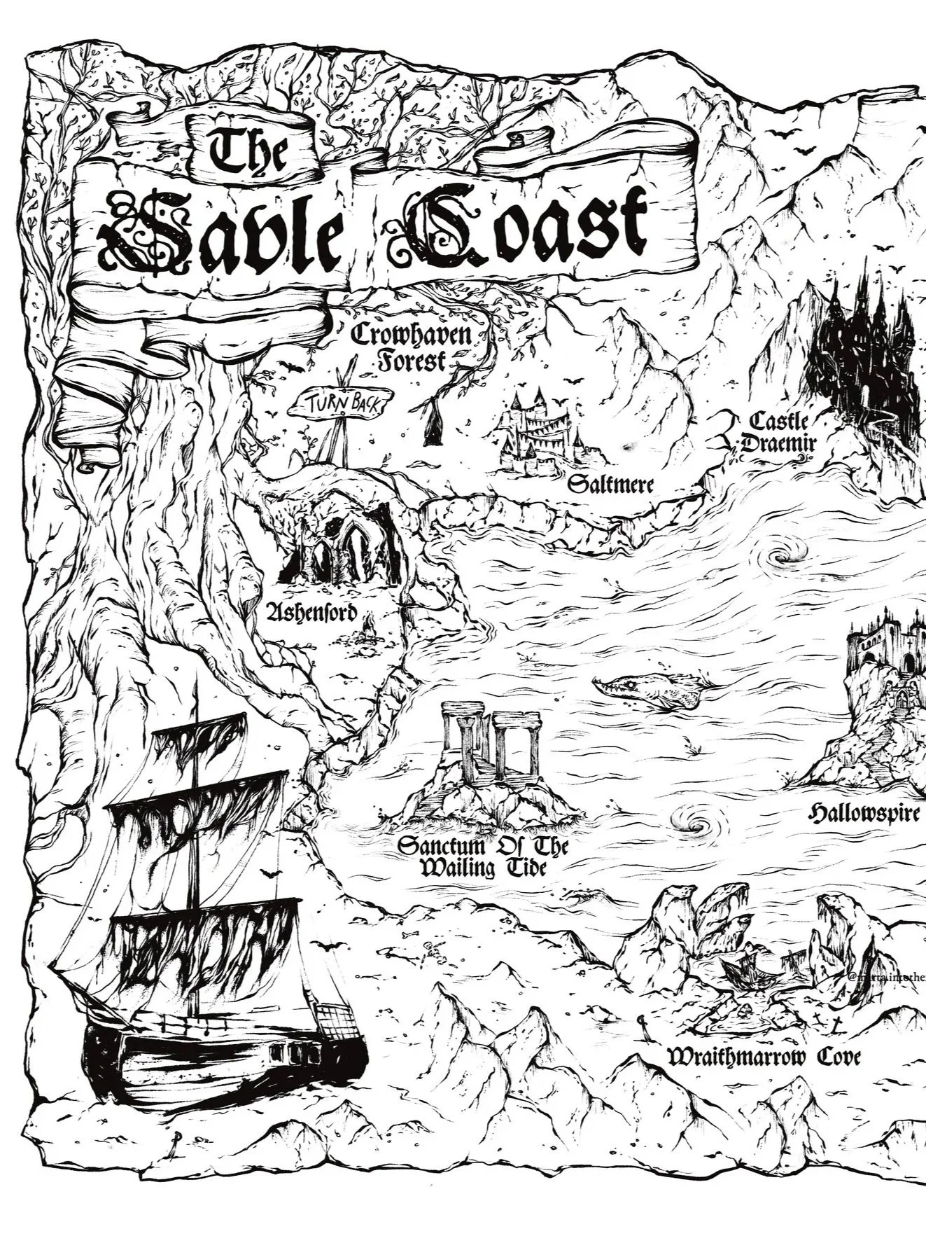 The Sable Coast D&D Map