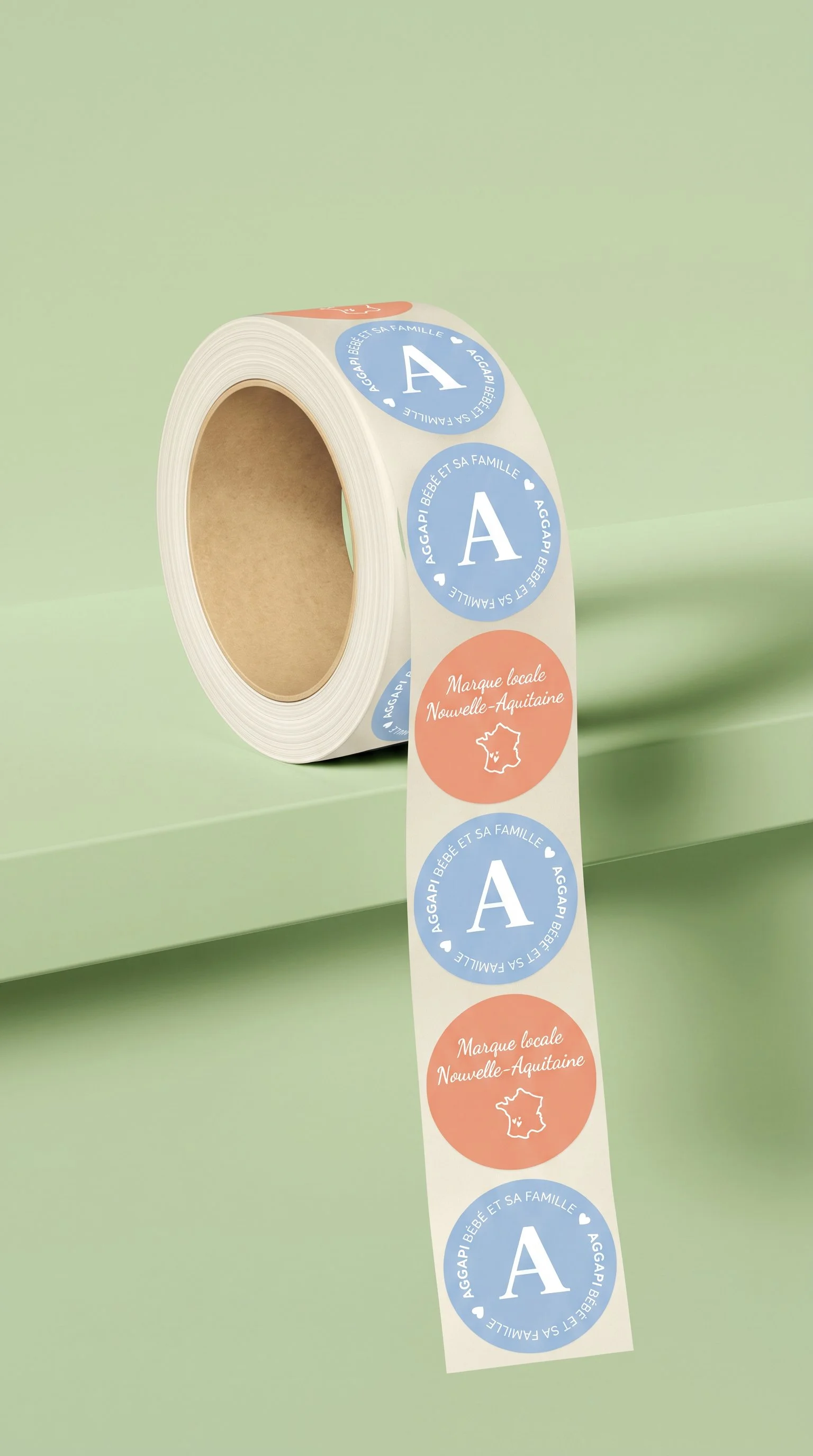 Création des étiquettes produits intégrées à l'identité visuelle d'Aggapi.