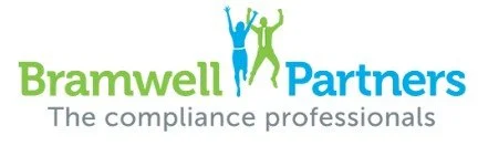 Logo for Bramwell Partners featuring two stylized human figures jumping, with text 'Bramwell Partners' and 'The compliance professionals'.