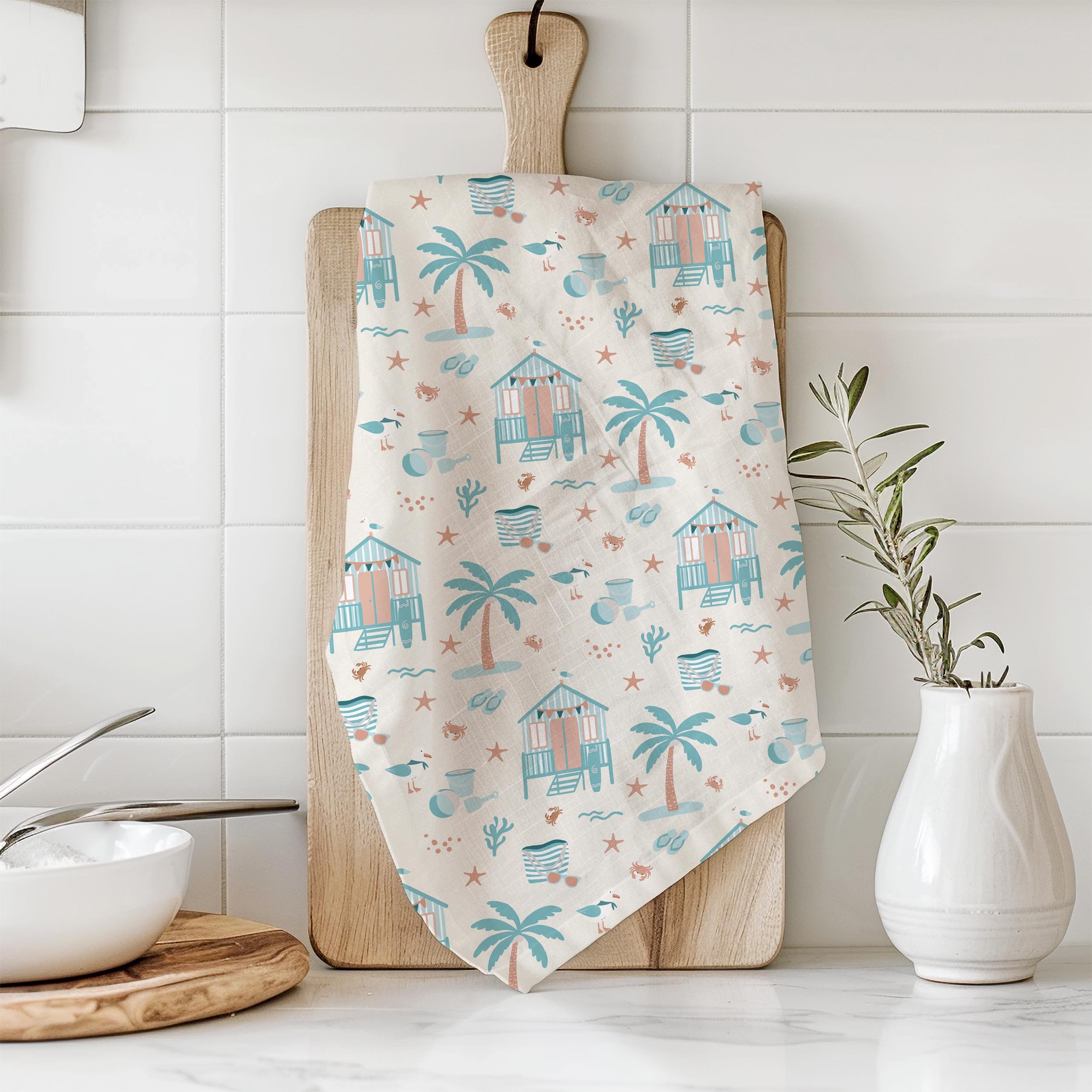 Tea Towel with a beach design