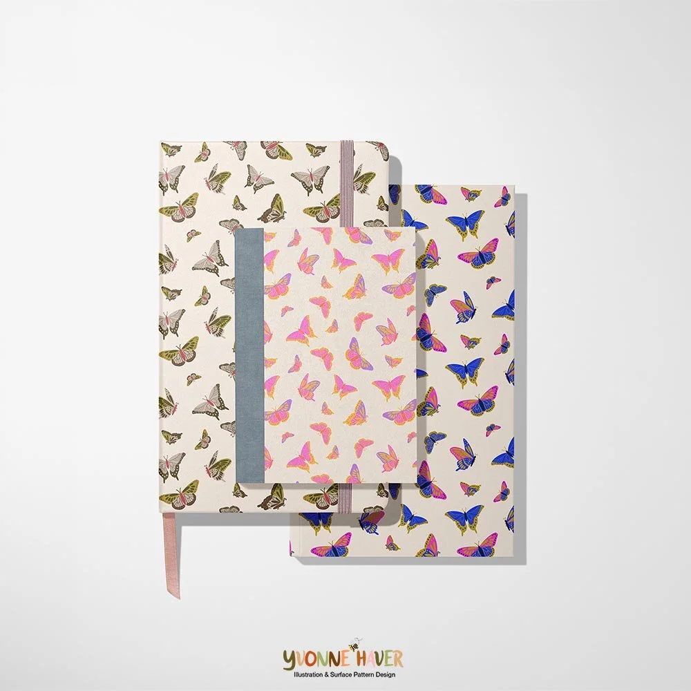Notebooks with butterfly pattern