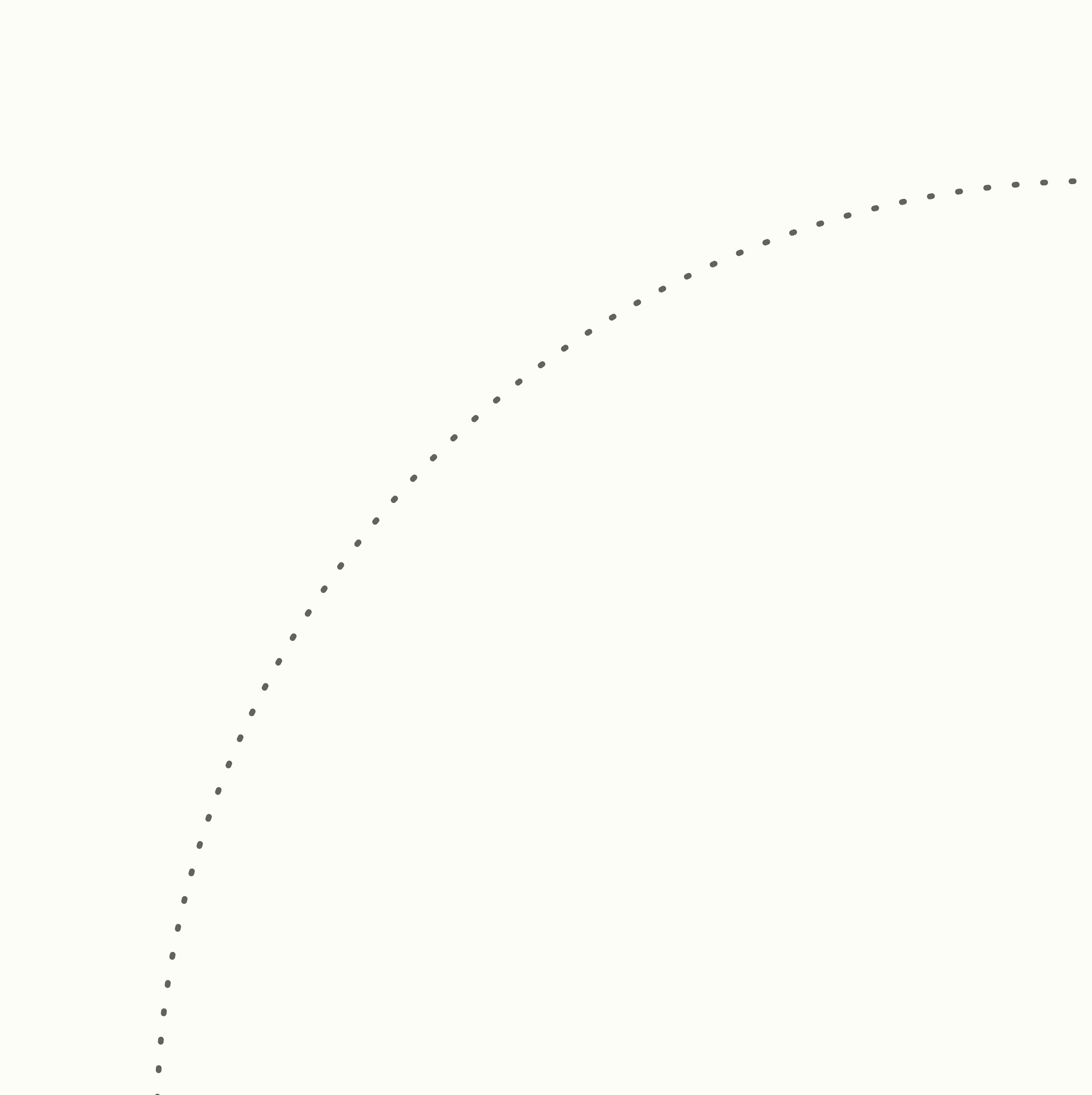 A hand-drawn line graph with a dotted black line showing an upward trend on a light background.