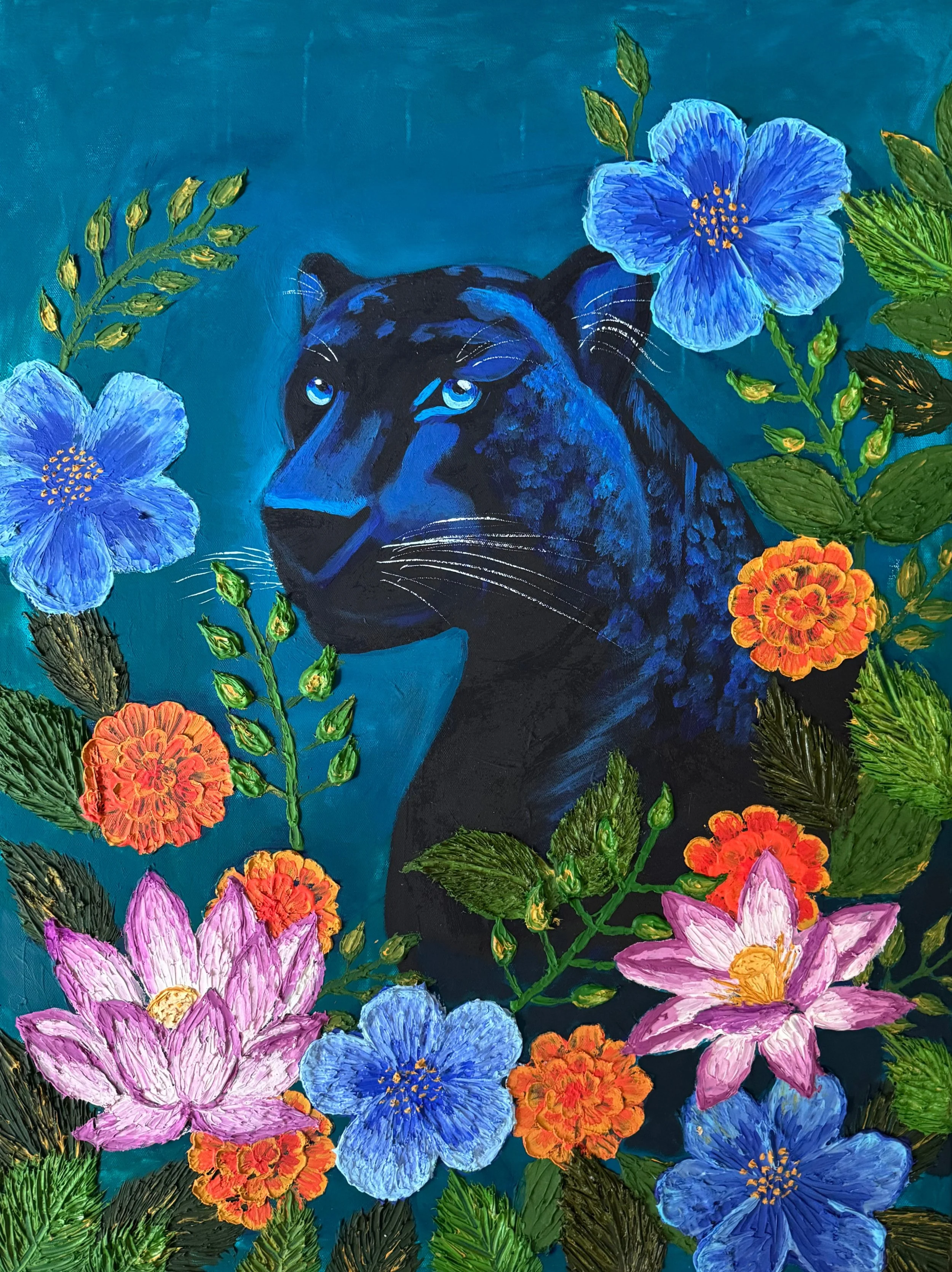 Panther in Paradise
Acrylic on canvas
85 x 60cm (33 x 23in)