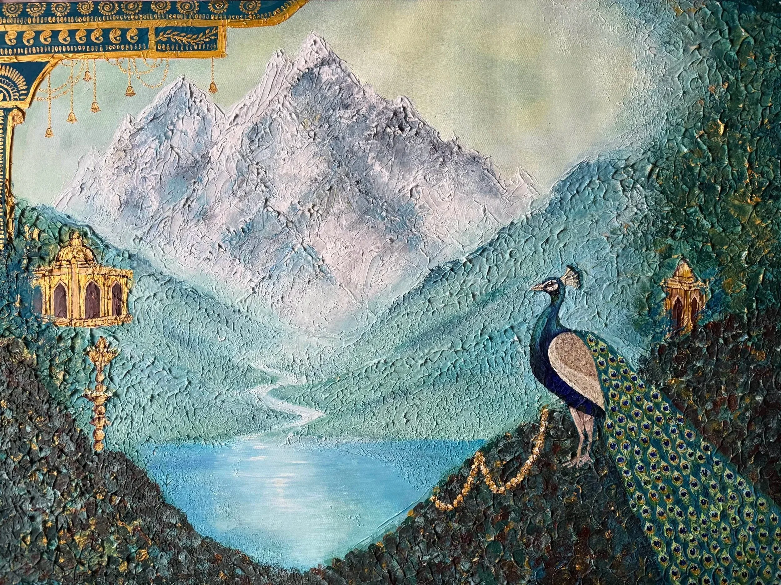 Himalayas,
Acrylic on canvas
60 x 85 cm (23 x 33 in),
£3500