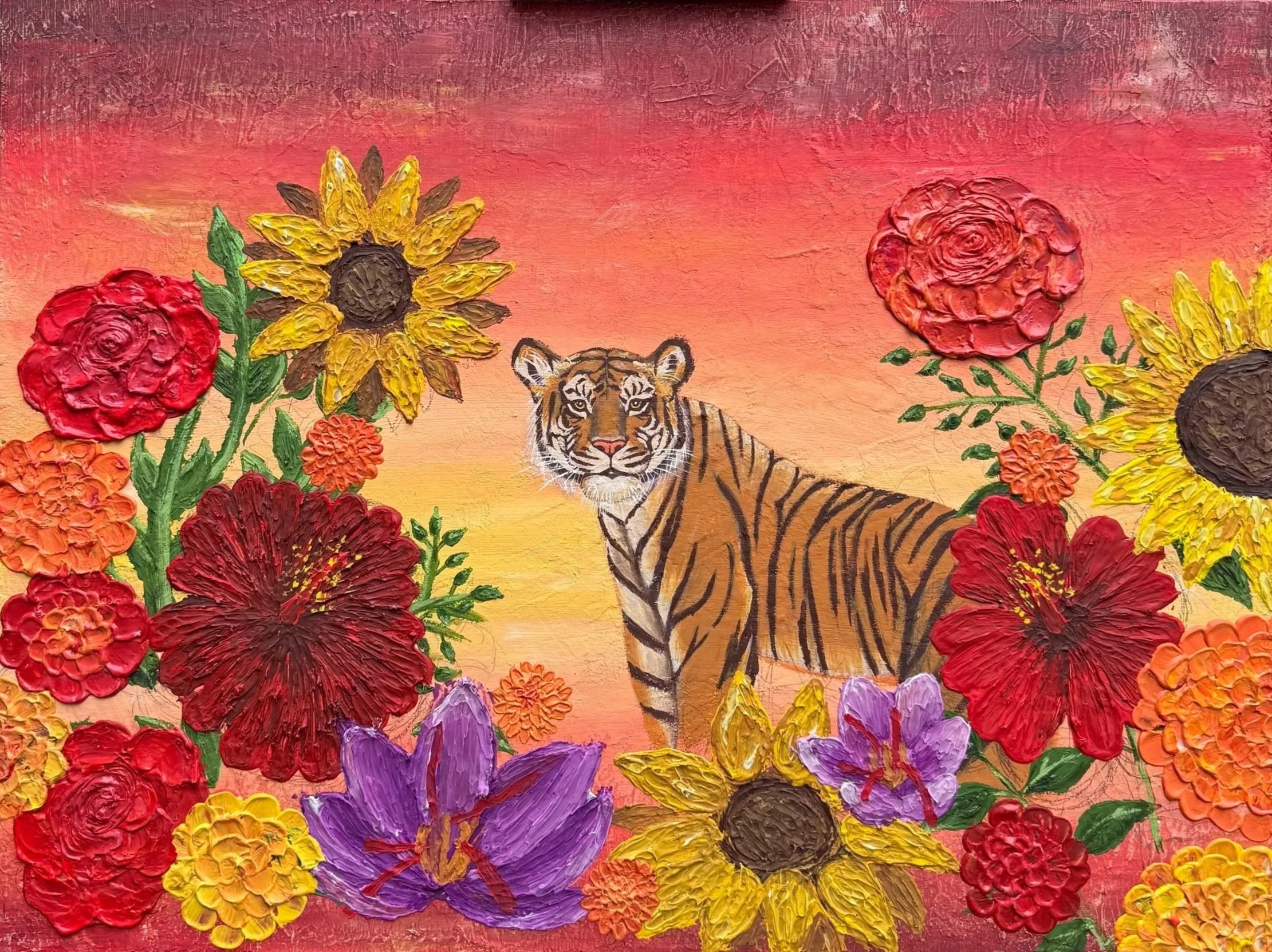 Tiger,
Acrylic on canvas
60 x 85 cm (23 x 33 in),
£3500