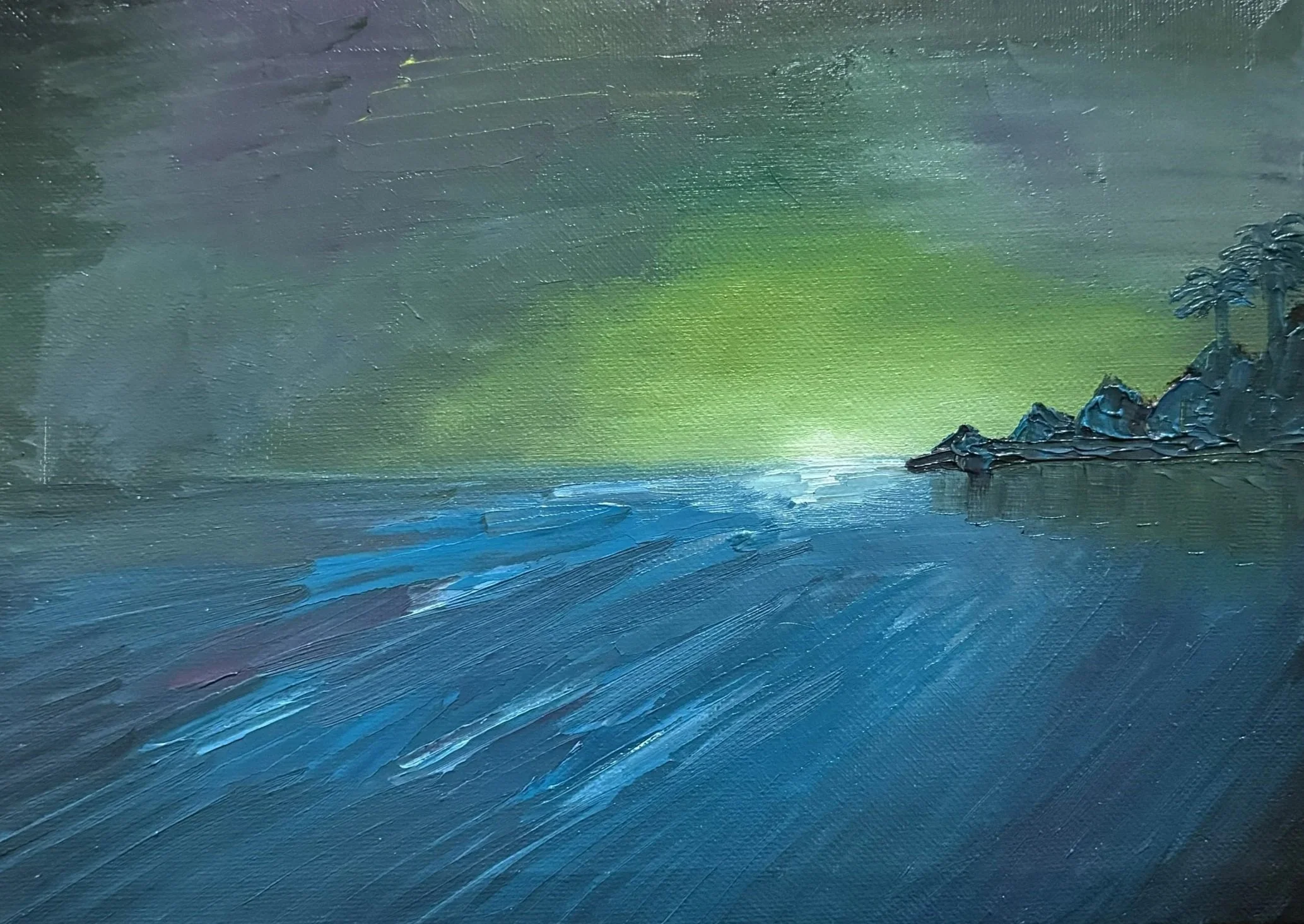 Blue Sea,
Oil on canvas
21 x 30 cm (8 x 12 in),
£250