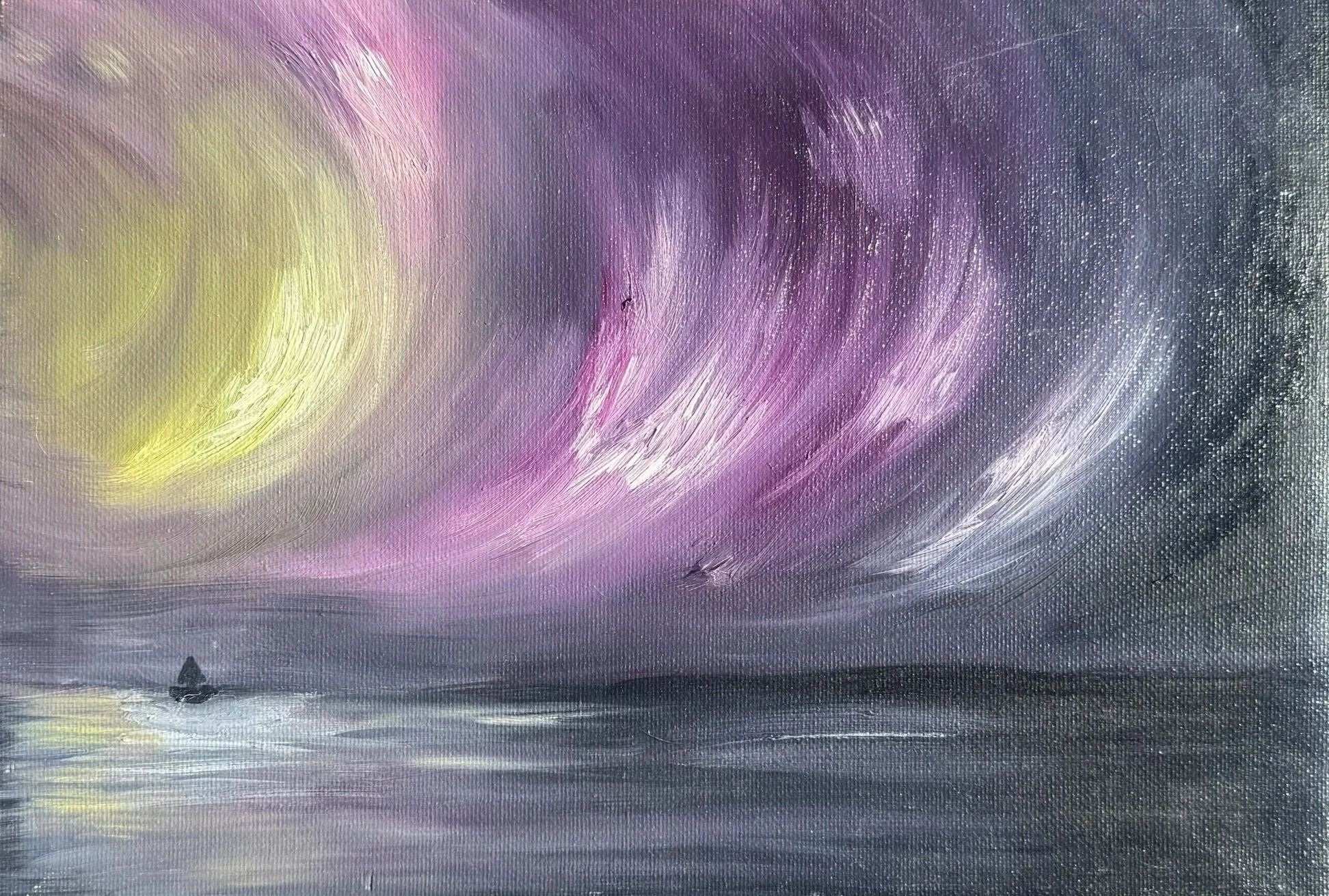 Out at Sea,
Oil on canvas
21 x 30 cm (8 x 12 in),
£250