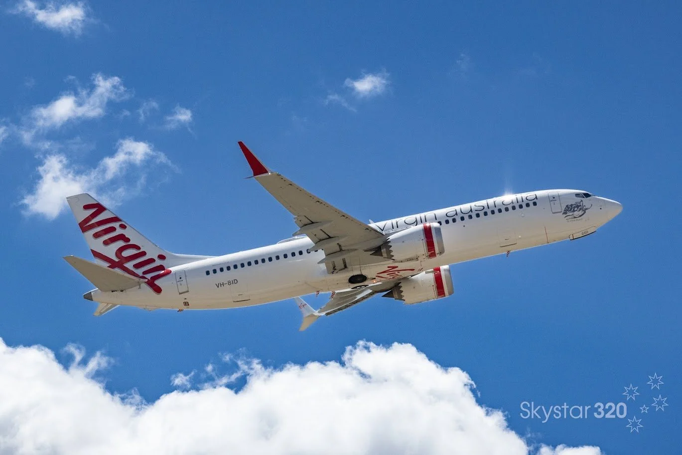 Virgin Australia 737MAX 8 departing Melbourne Australia
