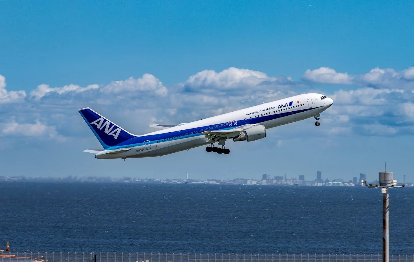 ANA 777 Departing Tokyo's Haneda Aiport