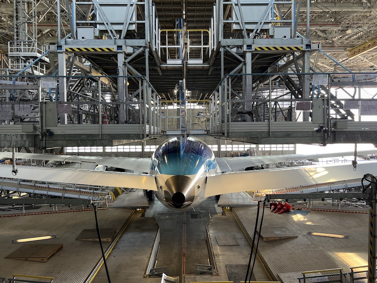 ANA 787 in the hangar at Haneda, Tokyo Japan