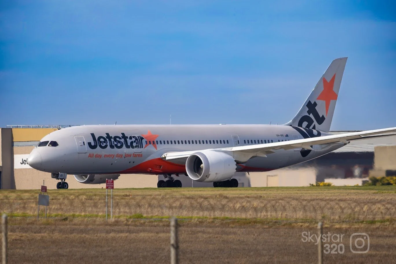 Jetstar 787-8 preparing for take off at Melbourne Australia