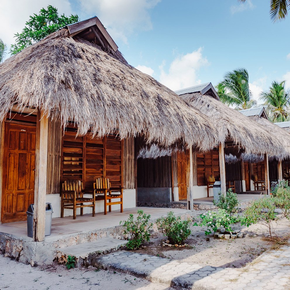 hut in beautiful resort in Indonesia, West Timor, Rote Islan