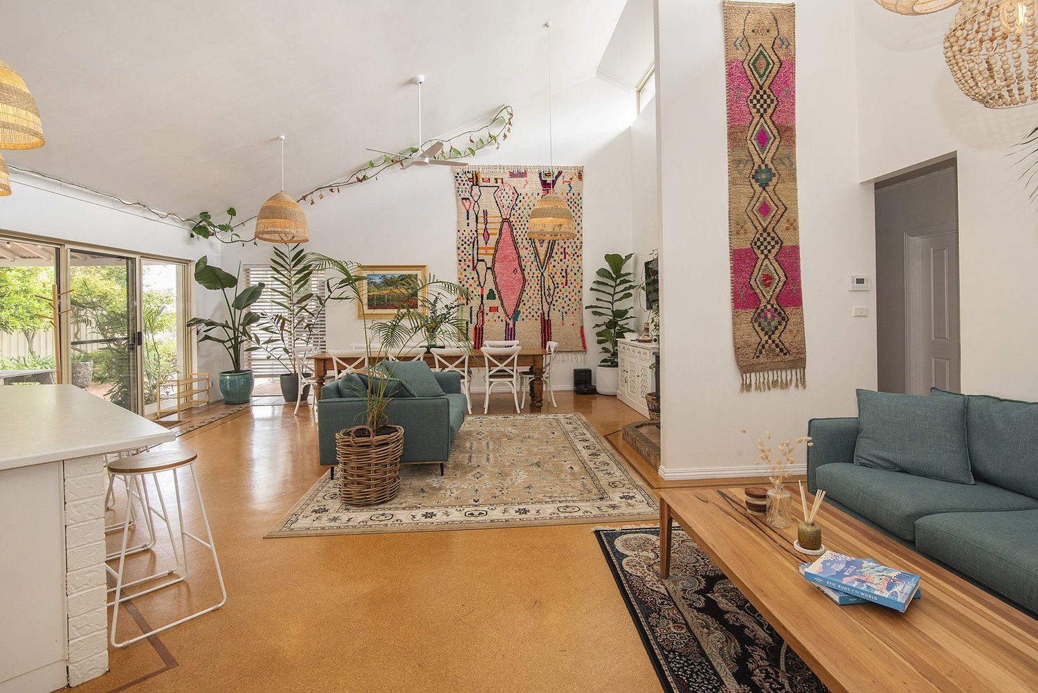 Open-plan kitchen and living area