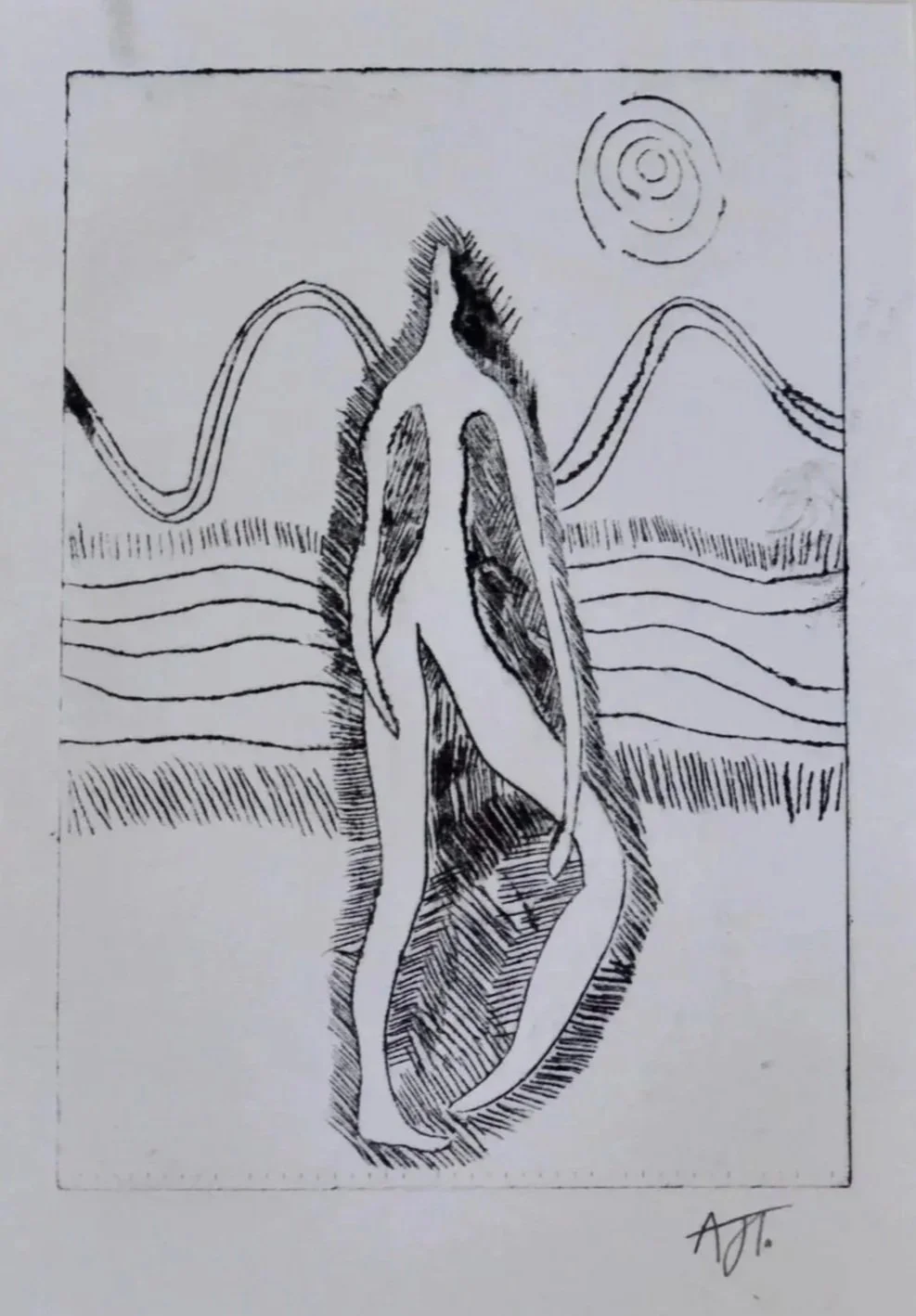 Lone Wanderer - Drypoint Etching