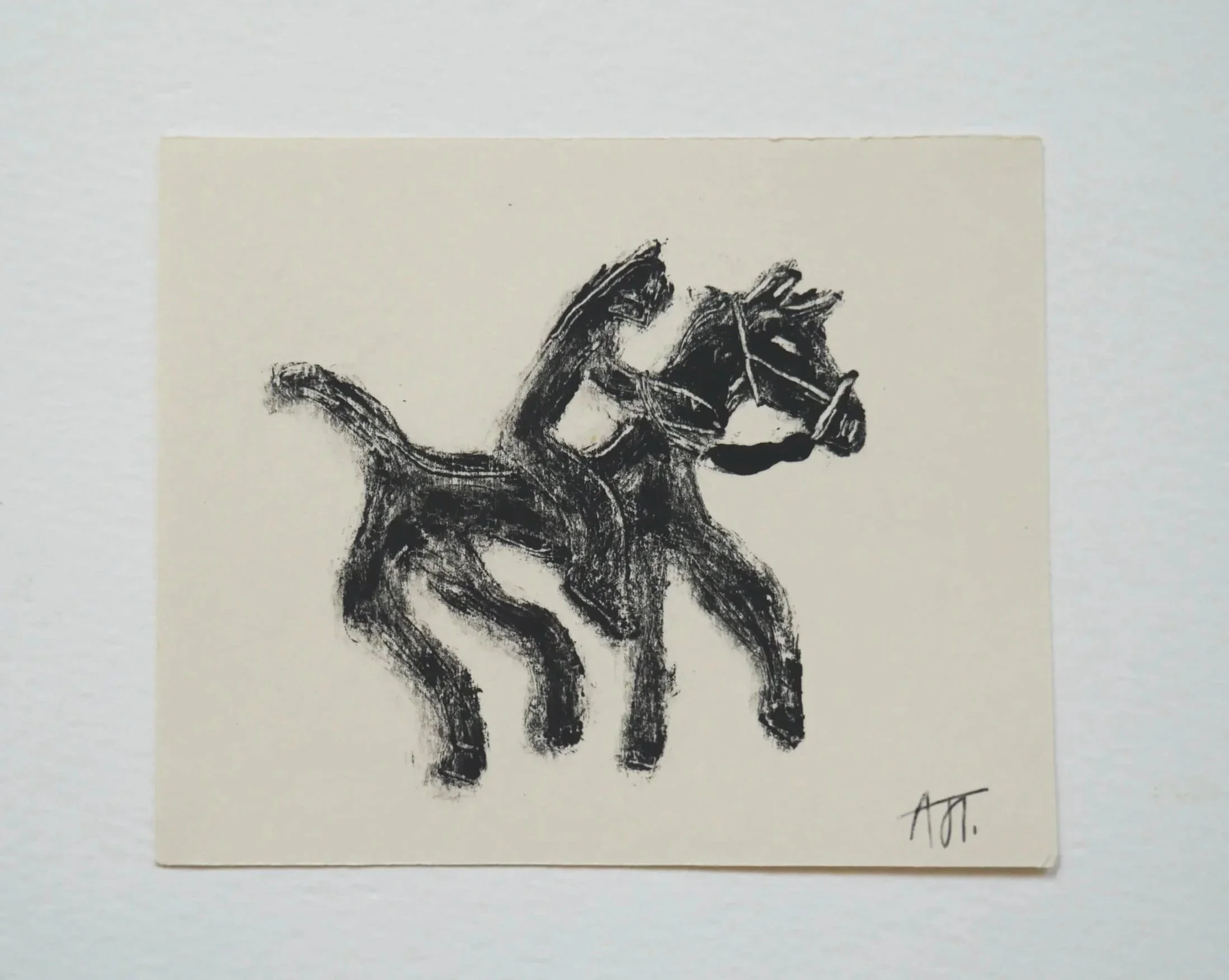 Horse Rider - Monotype in Oil