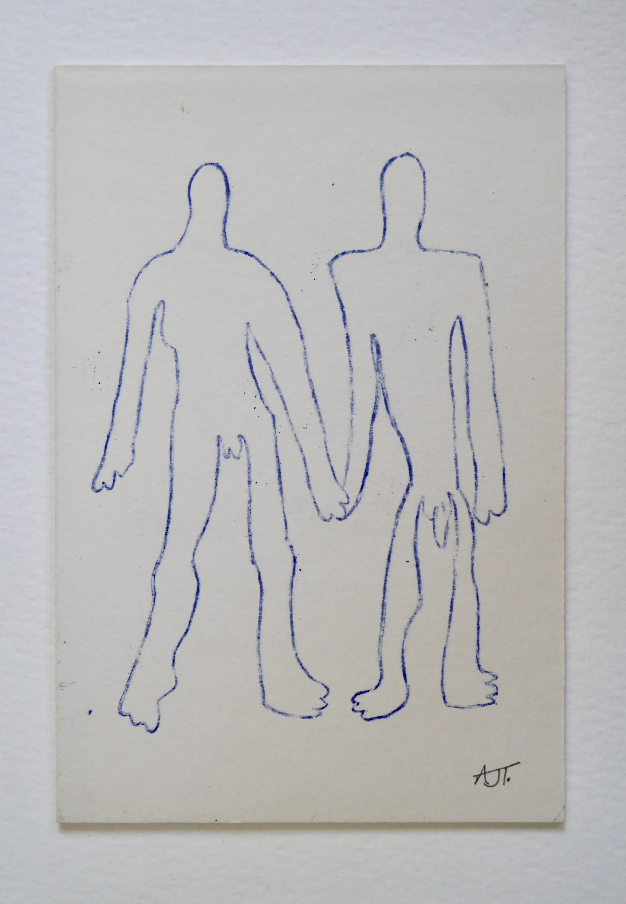Lovers - Monoprint in Oil Pastel