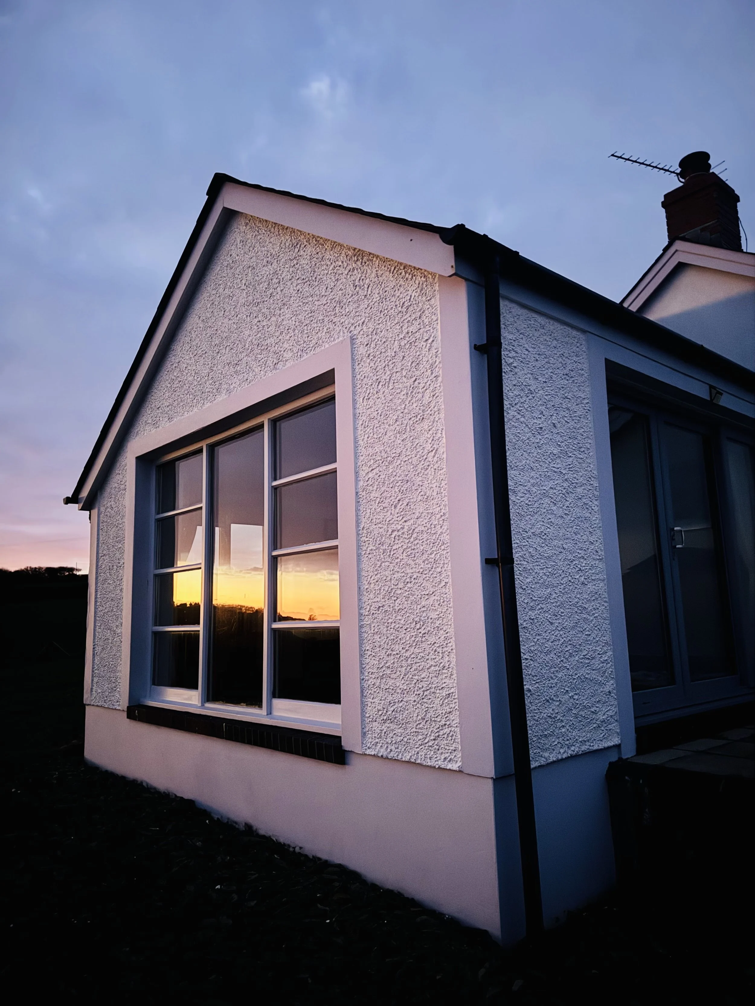 The dining room at sunset