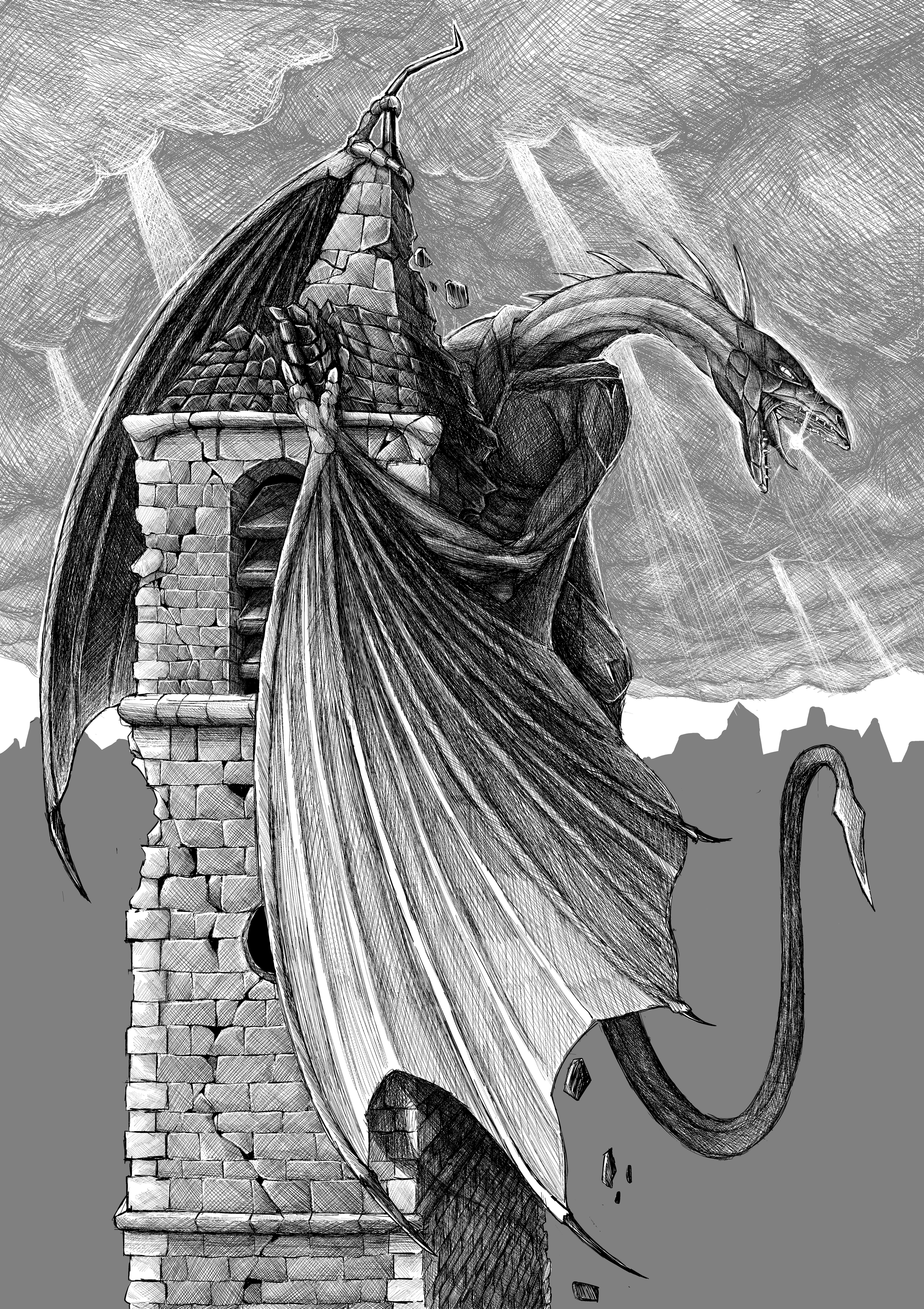 LE DRAGON SUR LA TOUR