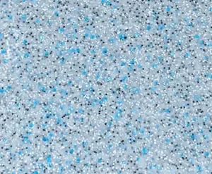 Close-up of a glittery surface with silver and blue specks.