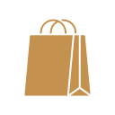 A plain brown paper shopping bag with handles