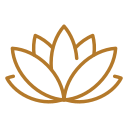 Gold-colored lotus flower outline