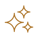 Stylized gold star sparkle icons