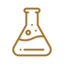 A laboratory beaker with a narrow neck and wider base, containing a clear liquid.