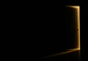 a door left ajar.