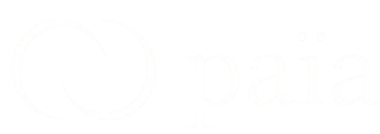 Logo mit zwei stilisierten, sich überschneidenden Kreisen und dem Wort 'paia' darunter.